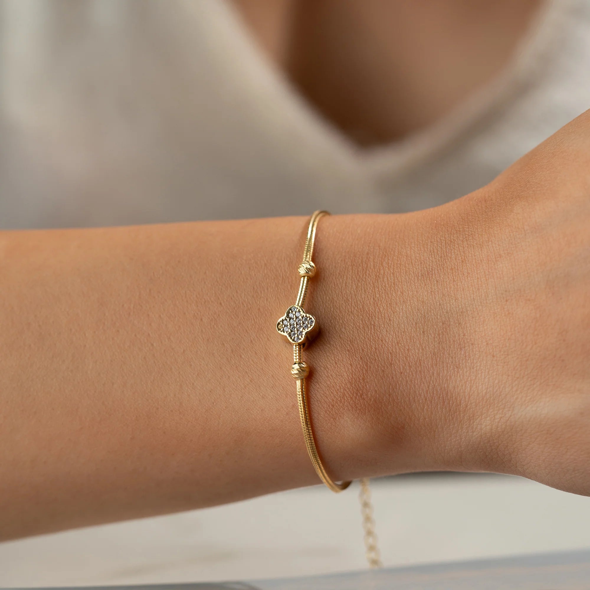 Charm Yonca Bileklik- 925 GÜMÜŞ