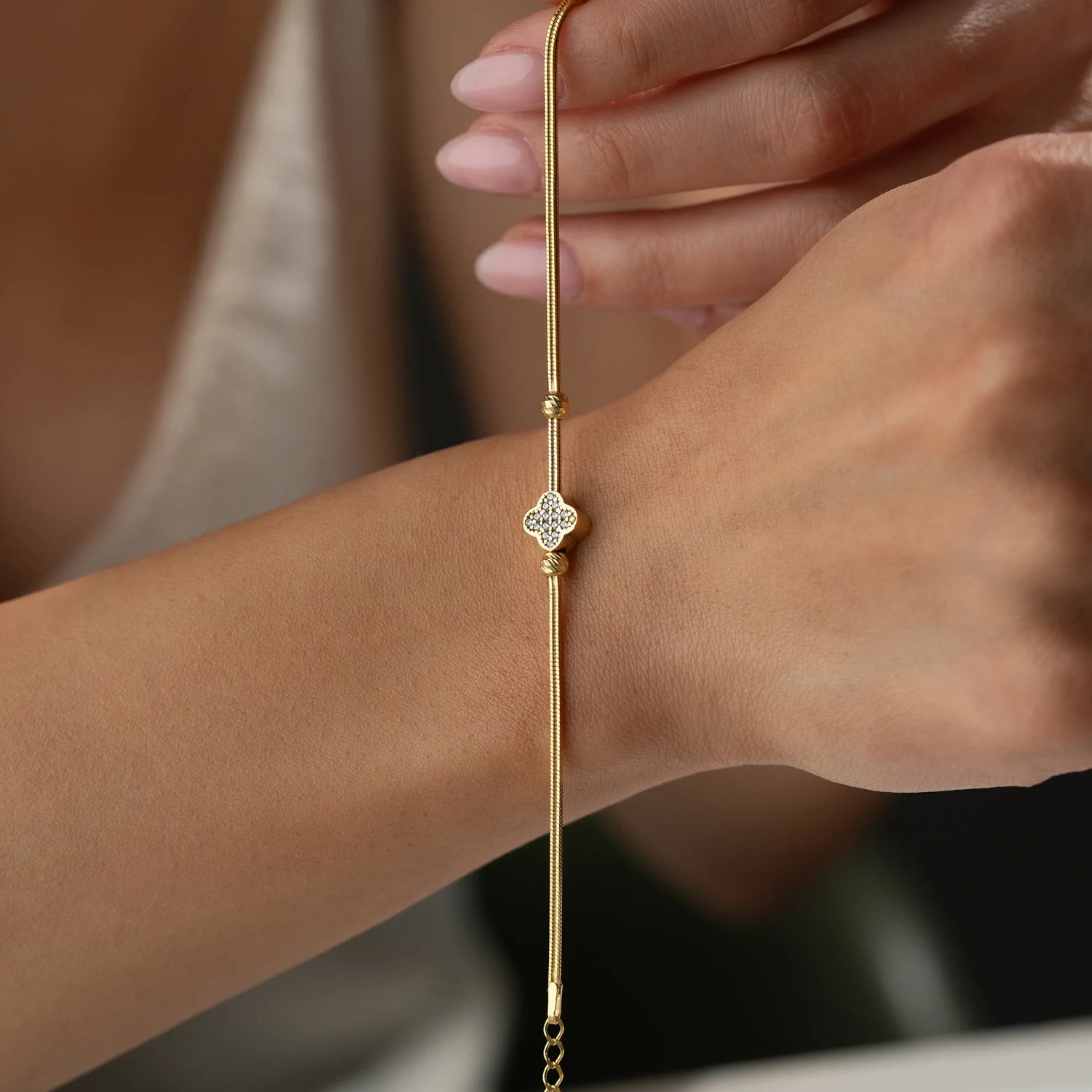 Charm Yonca Bileklik- 925 GÜMÜŞ