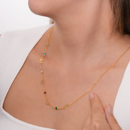 Doğum Taşlı İsim Kolye