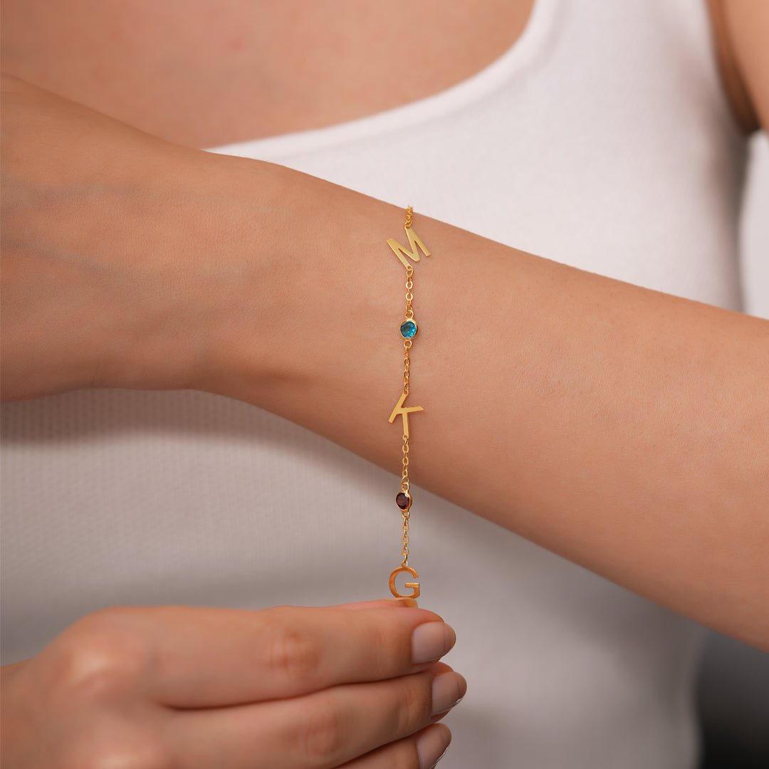 Doğum Taşlı HarF Bileklik