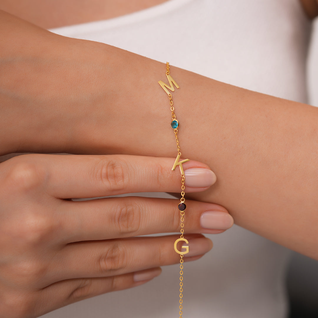 Doğum Taşlı HarF Bileklik