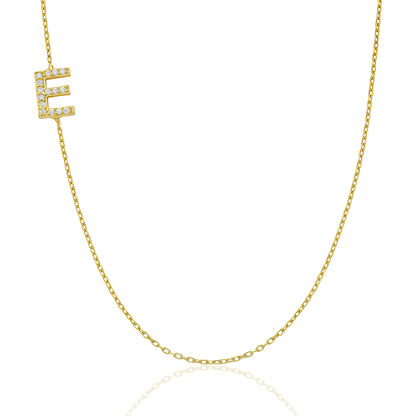 Taşlı Harfli Köprücük Kolye - 925 GÜMÜŞ