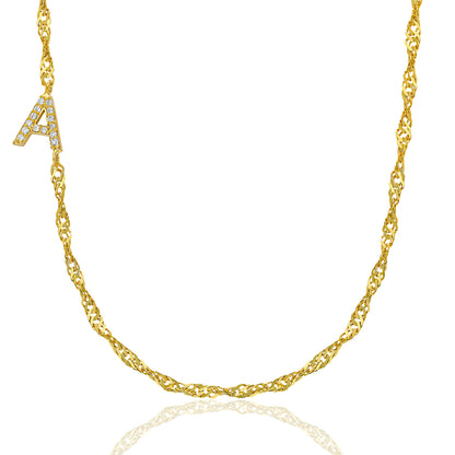 Singapur Zincir Köprücük Kolye - 925 GÜMÜŞ