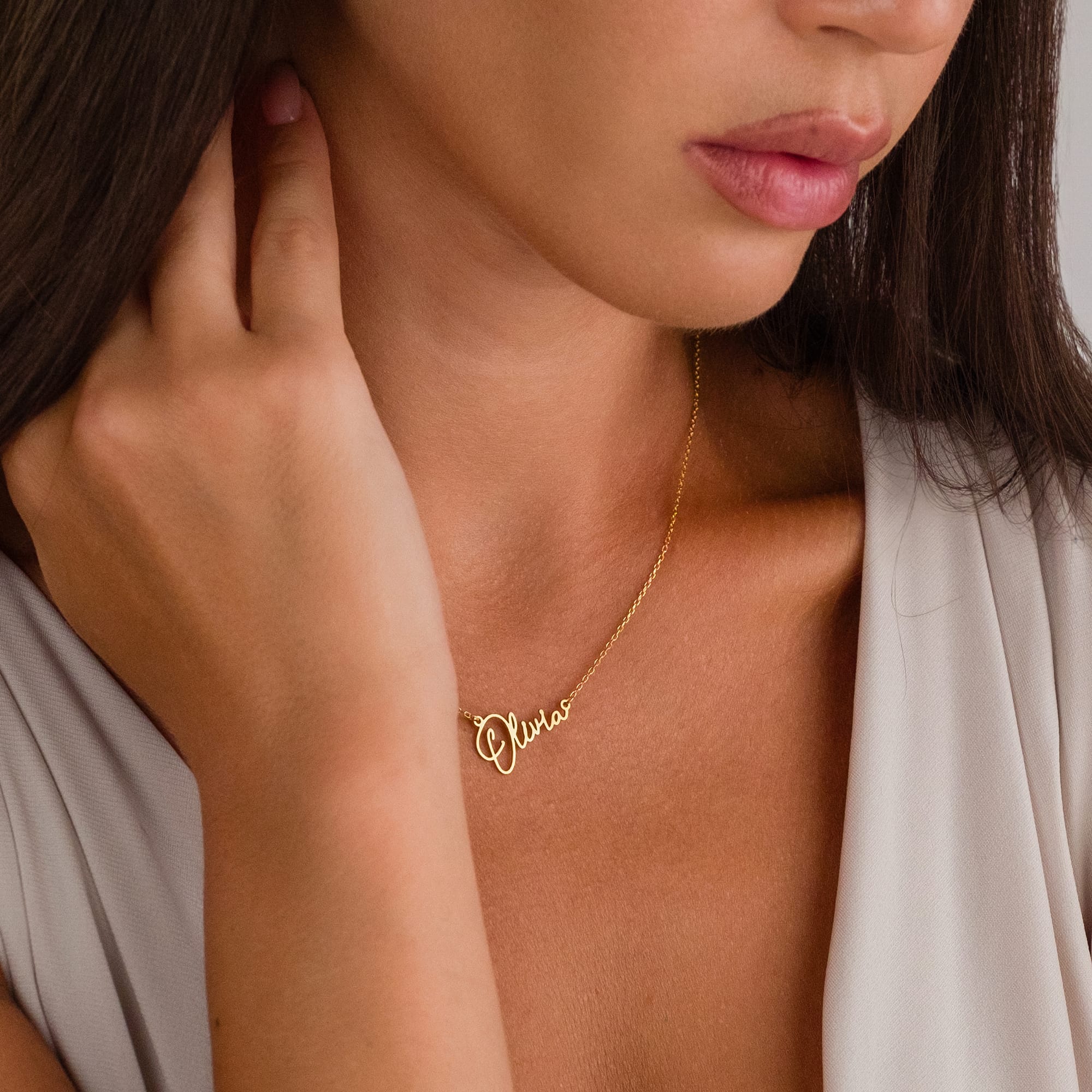 İsim yazılı Zincir Kolye - 925 GÜMÜŞ