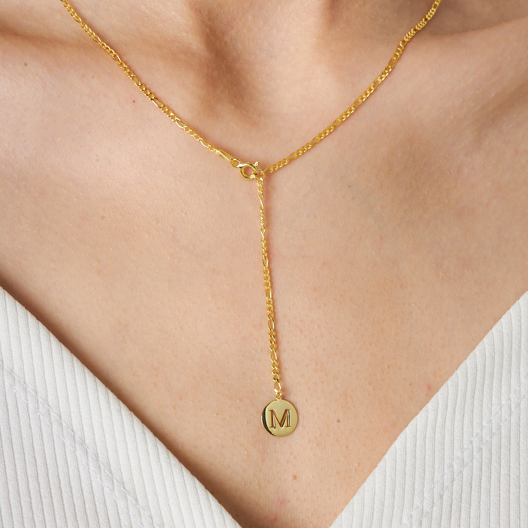 Figaro Y Plakalı Tek Harfli Kolye - 925 GÜMÜŞ