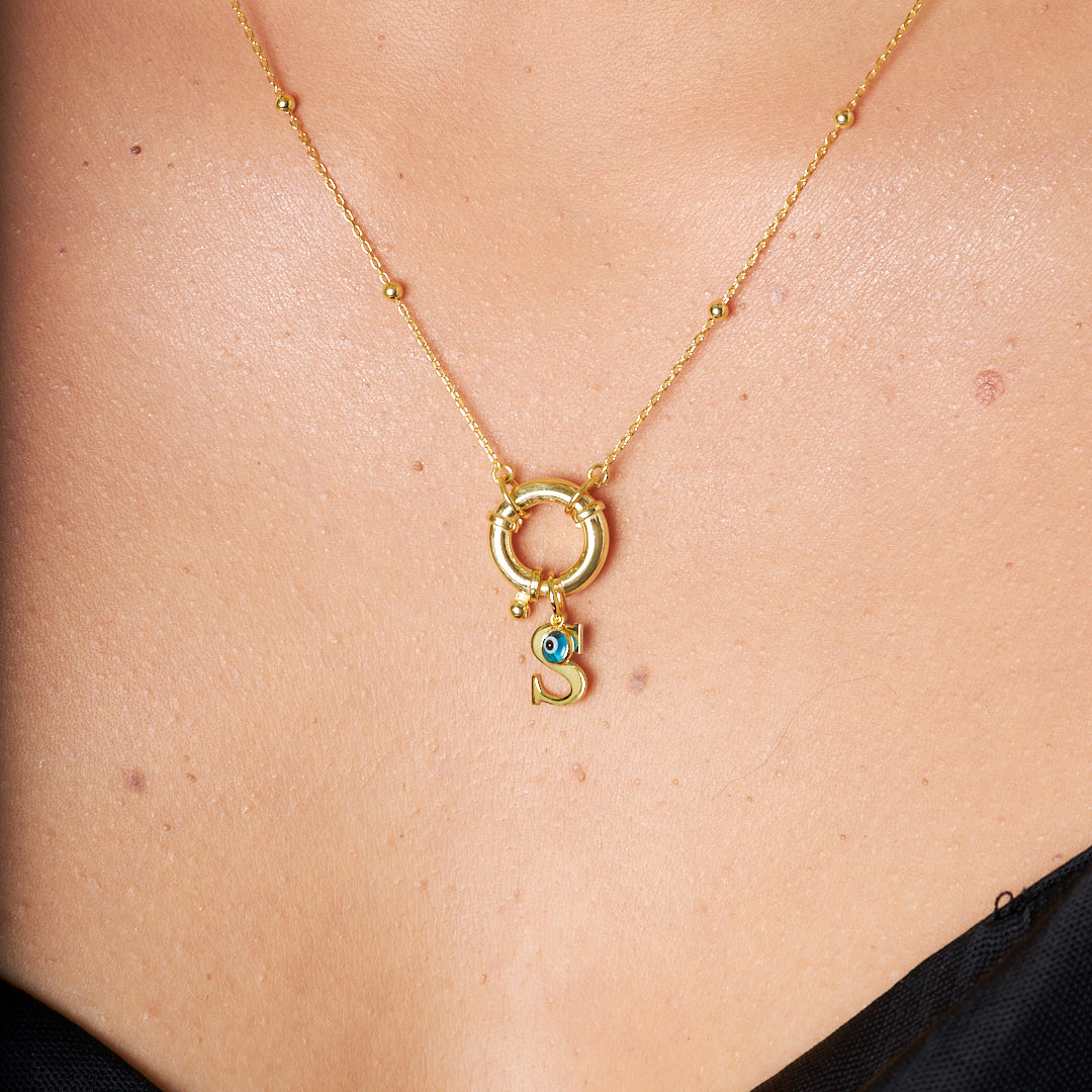 Top Zincir Yüzük İsimli Kolye - 925 GÜMÜŞ