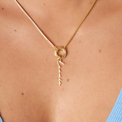 Denizci Kilitli İsim Kolyesi - 925 GÜMÜŞ