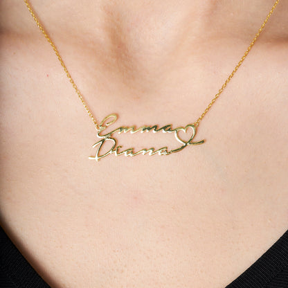 Çift Katlı İsimli Kolye - 925 GÜMÜŞ