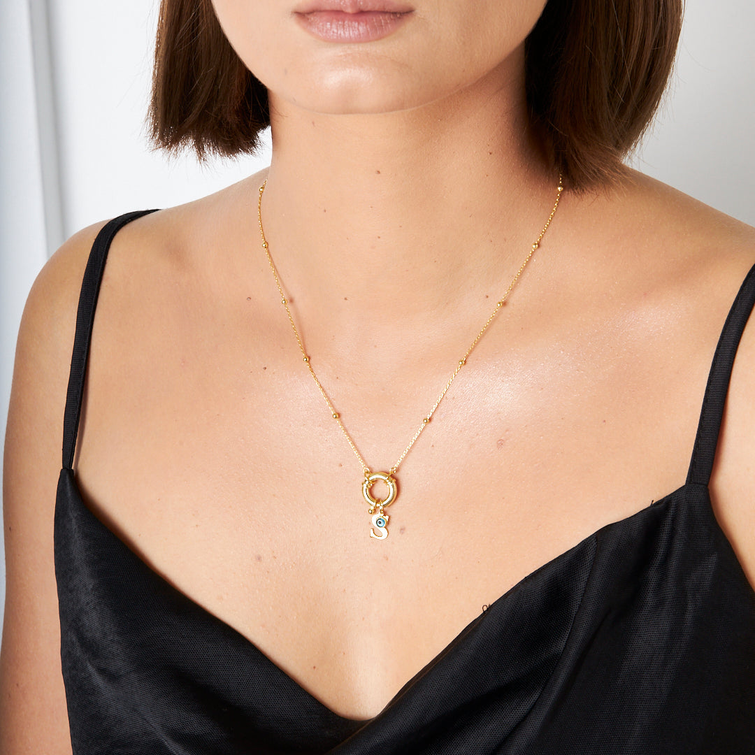 Top Zincir Yüzük İsimli Kolye - 925 GÜMÜŞ