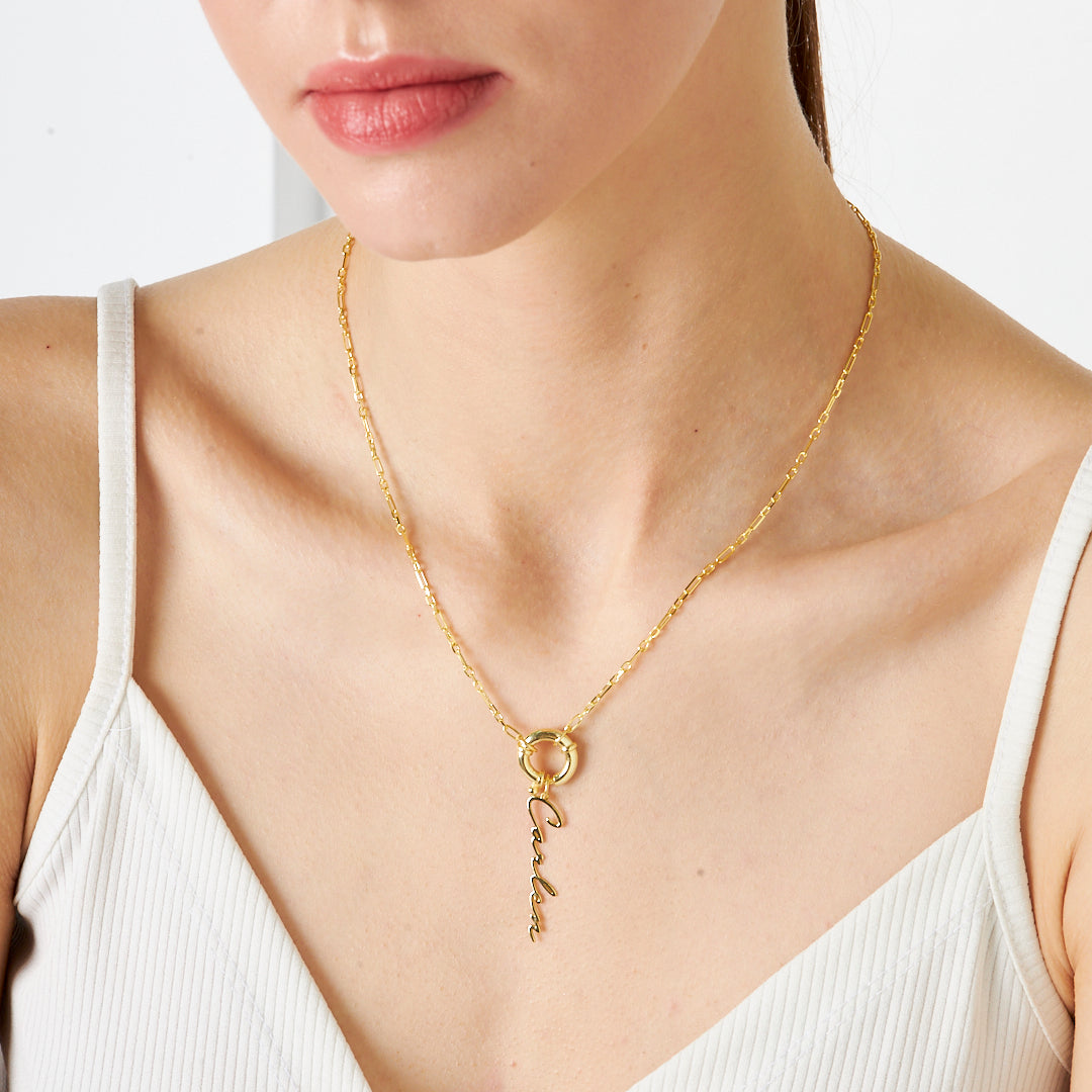 İmza Kilitli Kolye - 925 GÜMÜŞ