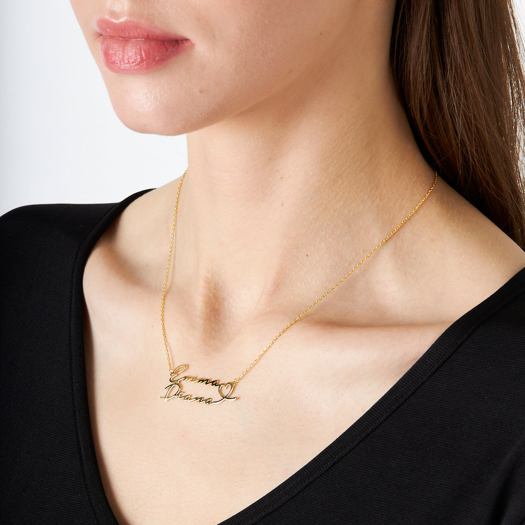 Çift Katlı İsimli Kolye - 925 GÜMÜŞ