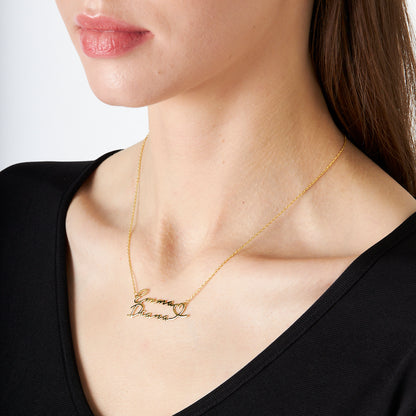 Çift Katlı İsimli Kolye - 925 GÜMÜŞ