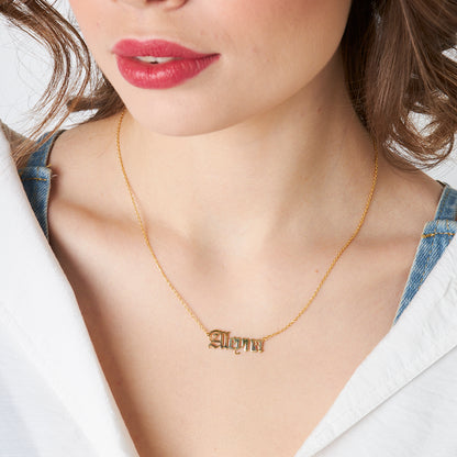 Gotik İsimli Yatay Kolye - 925 GÜMÜŞ