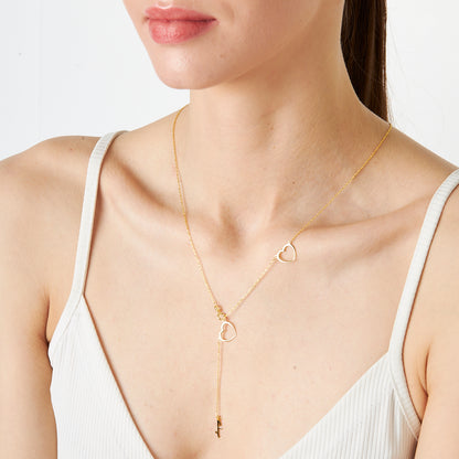 İki Kalpli Arapça isim Kolye - 925 GÜMÜŞ