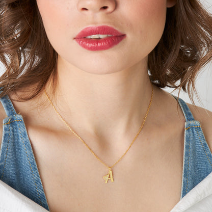 İsimli Kolye - Kalp Harf Kombinli Kolye - 925 GÜMÜŞ