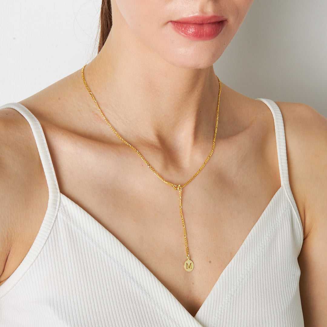 Figaro Y Plakalı Tek Harfli Kolye - 925 GÜMÜŞ