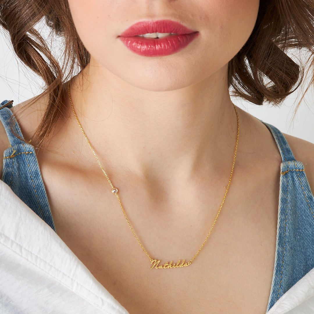 El Yazısı Şık İsimli Kolye - 925 GÜMÜŞ