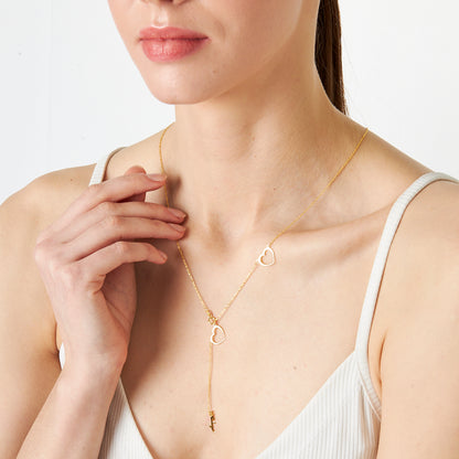 İki Kalpli Arapça isim Kolye - 925 GÜMÜŞ