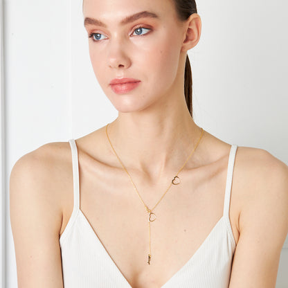 İki Kalpli Arapça isim Kolye - 925 GÜMÜŞ