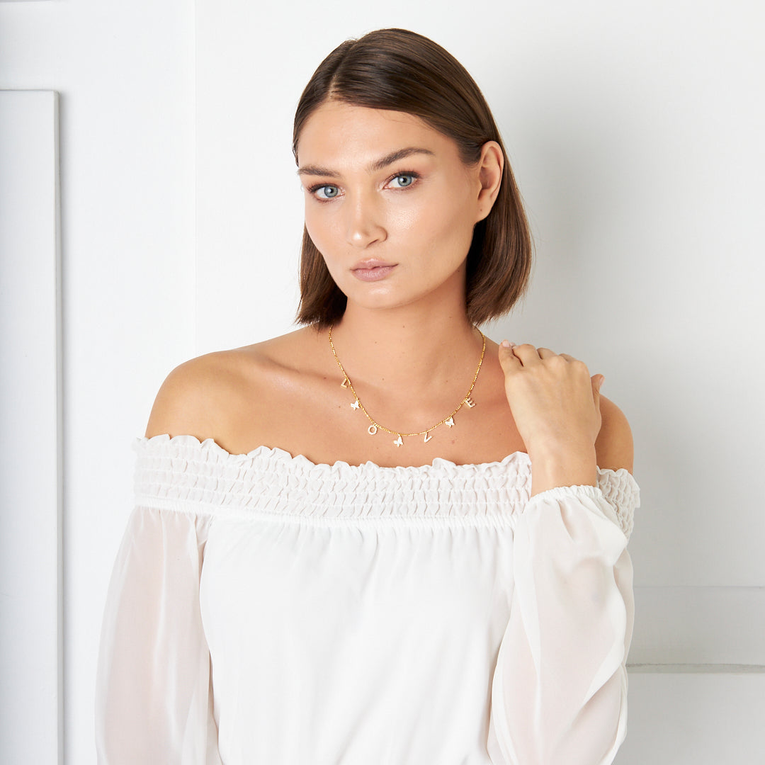 Kelebekli Love Kolye - 925 GÜMÜŞ