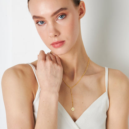 Figaro Y Plakalı Tek Harfli Kolye - 925 GÜMÜŞ