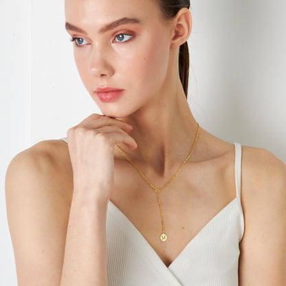 Figaro Y Plakalı Tek Harfli Kolye - 925 GÜMÜŞ