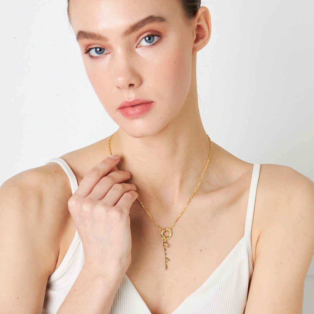 İmza Kilitli Kolye - 925 GÜMÜŞ