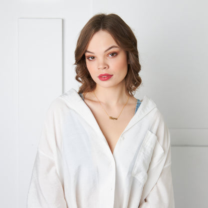 Gotik İsimli Yatay Kolye - 925 GÜMÜŞ