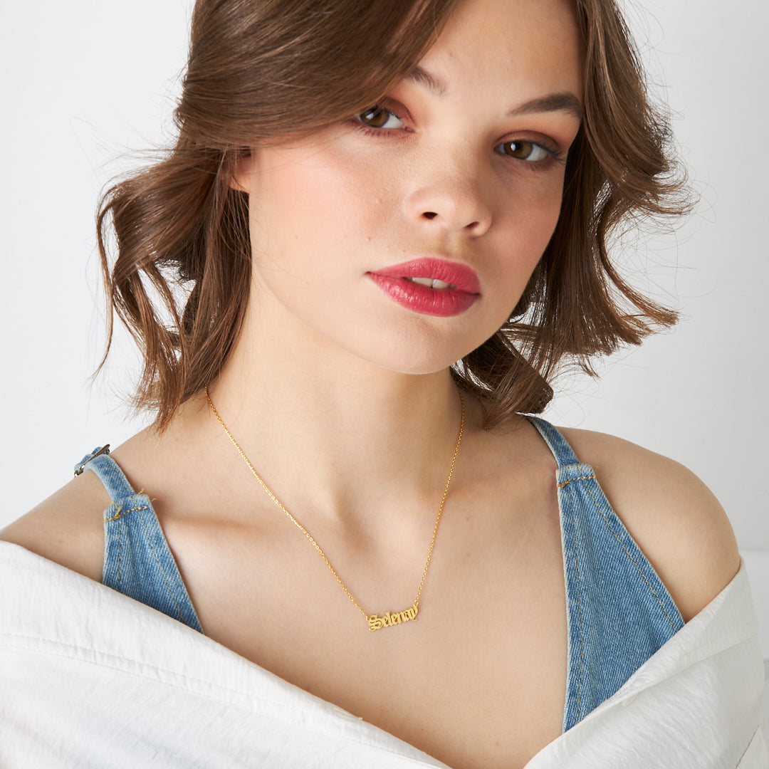 Karmaşık Yazılı İsim Kolye - 925 GÜMÜŞ