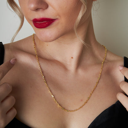 Vintage Desenli Düz Kolye - 925 GÜMÜŞ