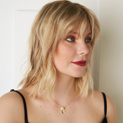 İncili Kalpli İsim Kolye - 925 GÜMÜŞ