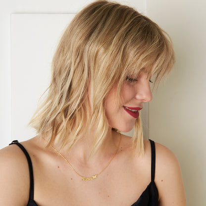 Kelebek Figürlü Yatay İsim Kolyesi - 925 GÜMÜŞ