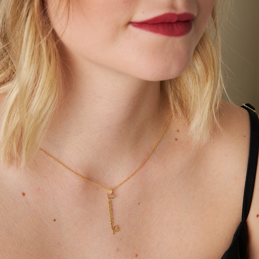 Kalp Sembollü İsimli Kolye - 925 GÜMÜŞ