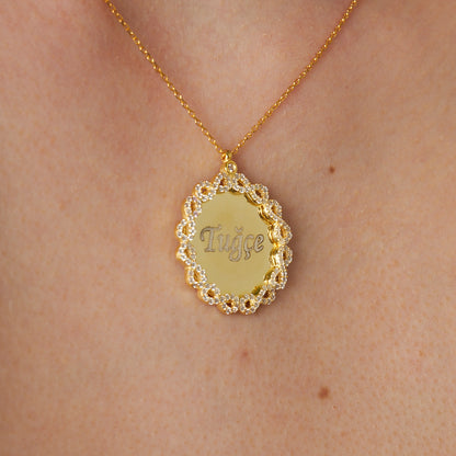 Harfli İsim Kolye Sonsuzluk Plakalı - 925 GÜMÜŞ