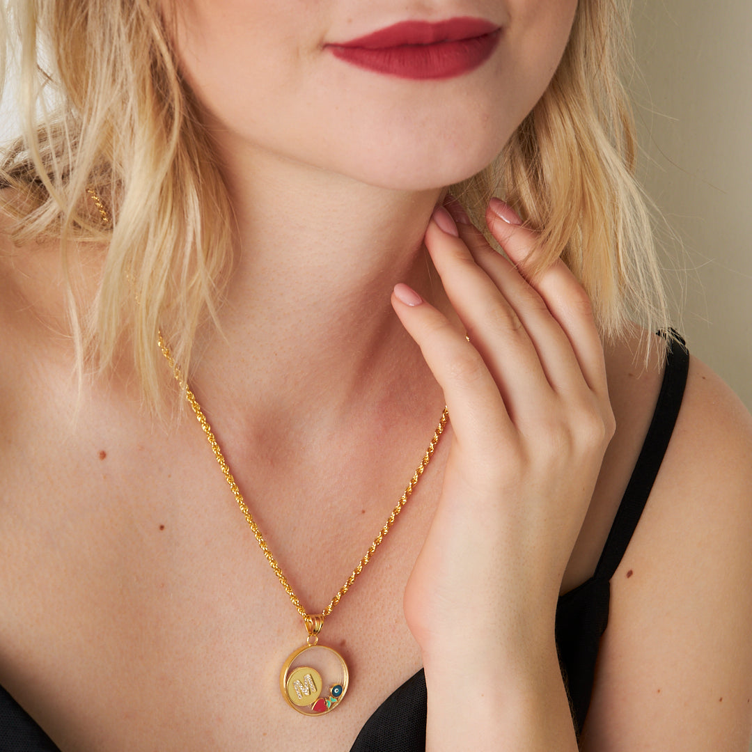 Harfli Şans Kolye - 925 GÜMÜŞ