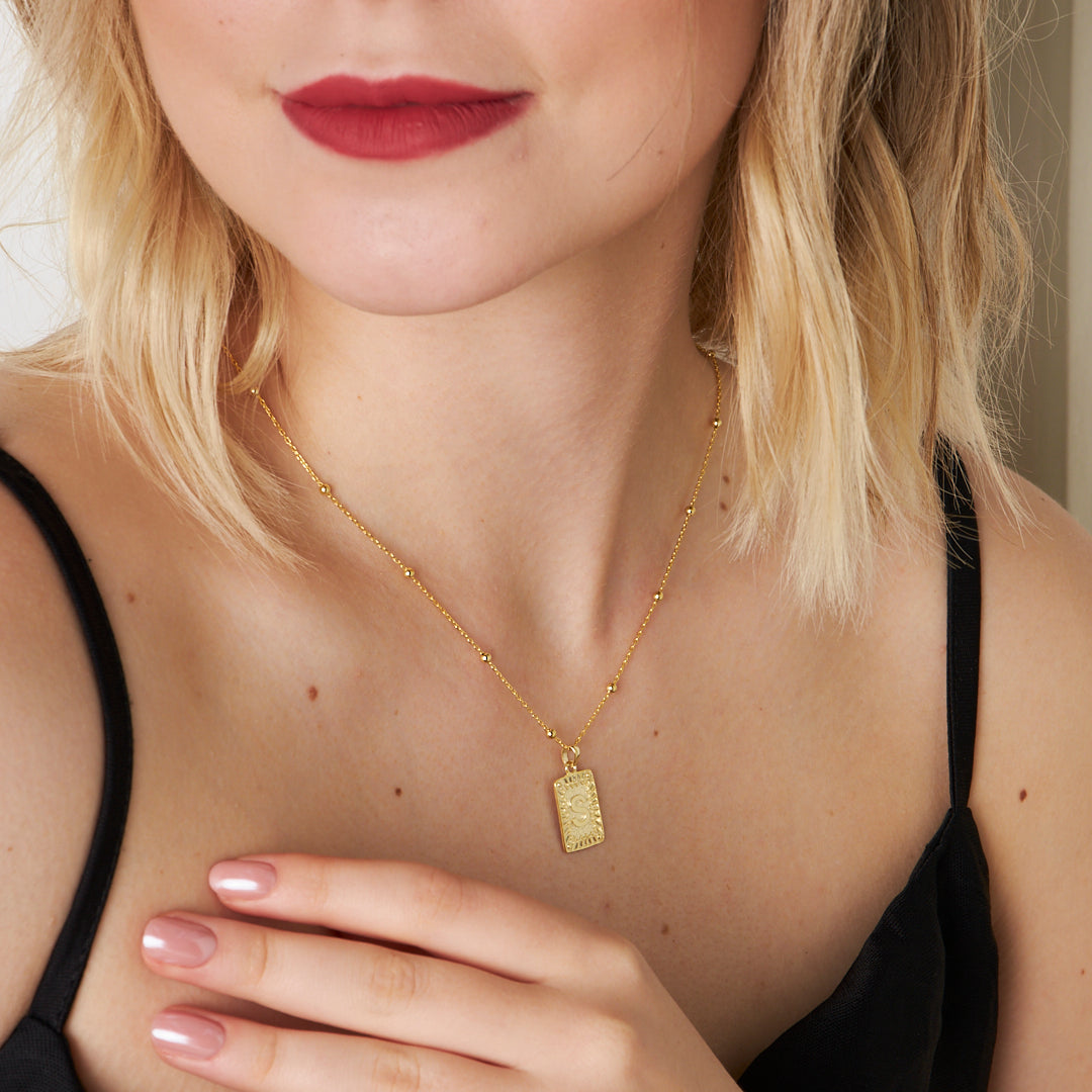 Dikdörtgen Plaka Harf Kolye - 925 GÜMÜŞ