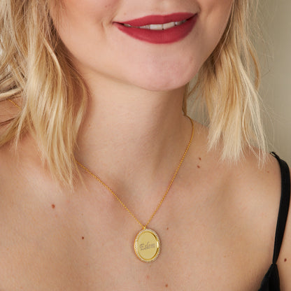 Tek Sıra Taşlı Plaka İsim Kolye - 925 GÜMÜŞ