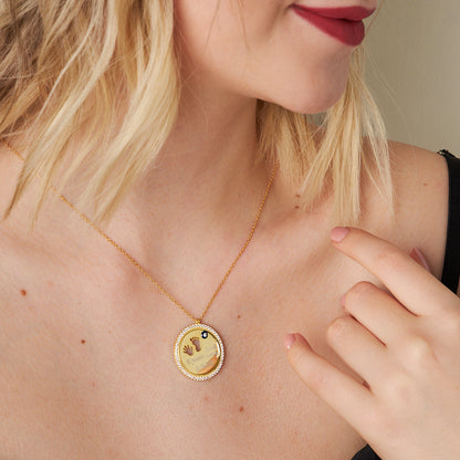 Taşlı Plaka Doğum Kolye - 925 GÜMÜŞ