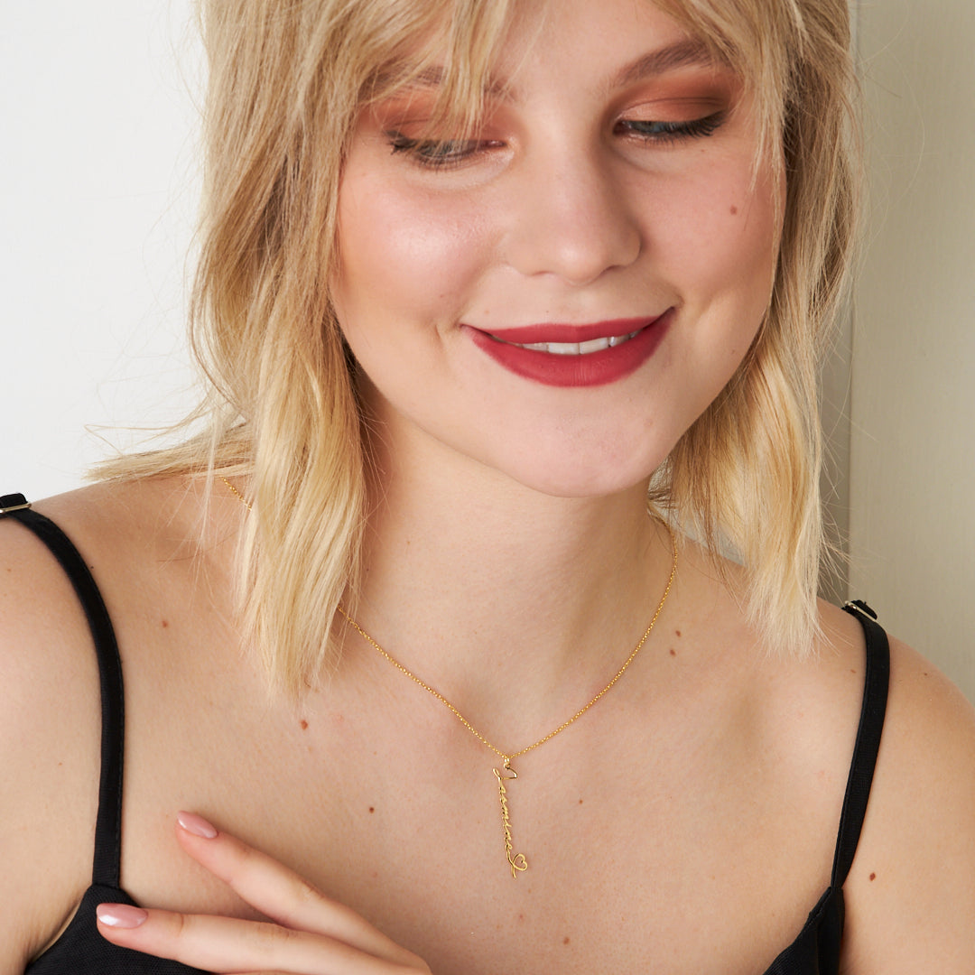 Kalp Sembollü İsimli Kolye - 925 GÜMÜŞ