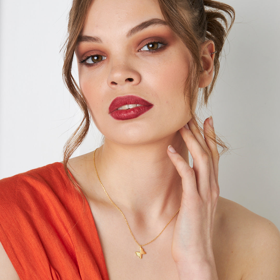 Yan Kelebek Kolye - 925 GÜMÜŞ