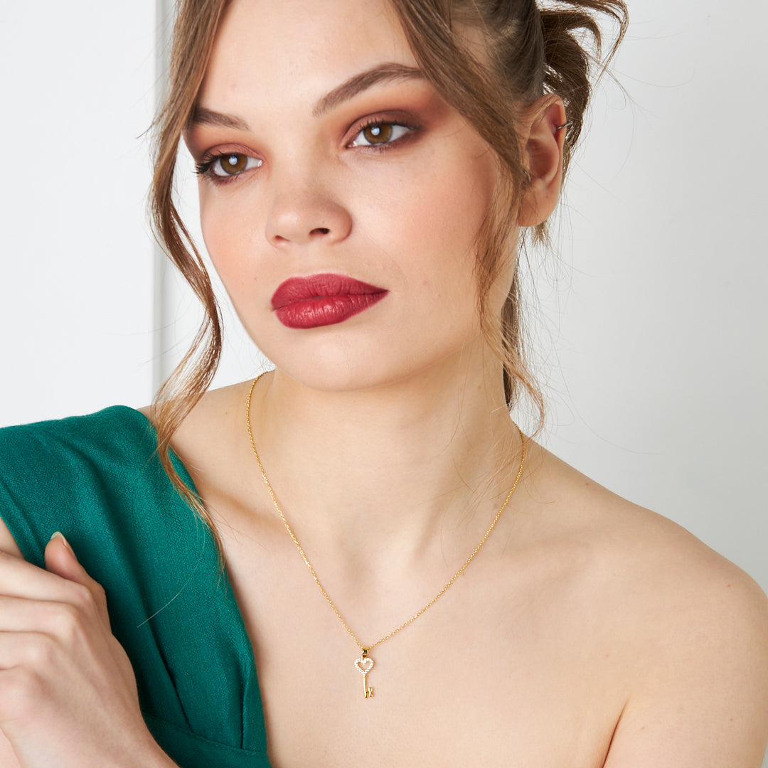 Kalpli Anahtar Kolye - 925 GÜMÜŞ