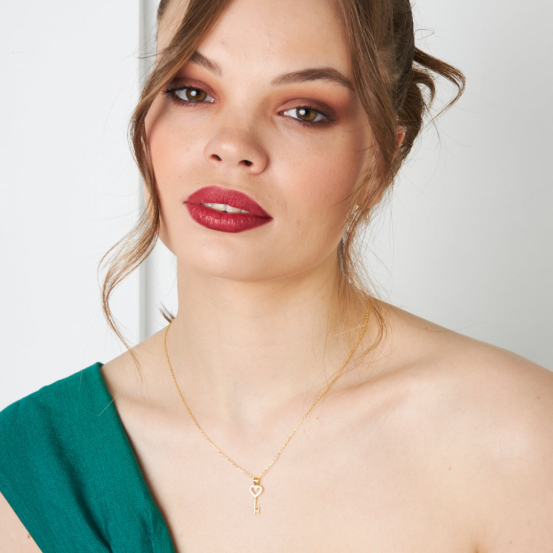 Kalpli Anahtar Kolye - 925 GÜMÜŞ