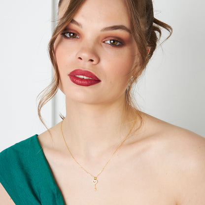 Kalpli Anahtar Kolye - 925 GÜMÜŞ