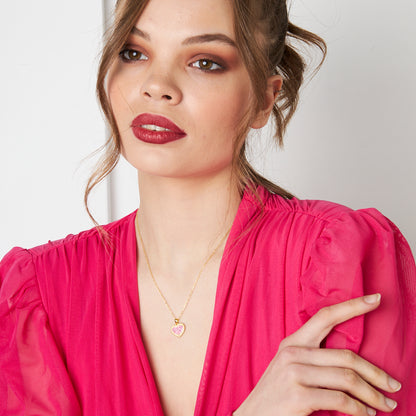 Minimalist Pembe Kalp Kolye - 925 GÜMÜŞ