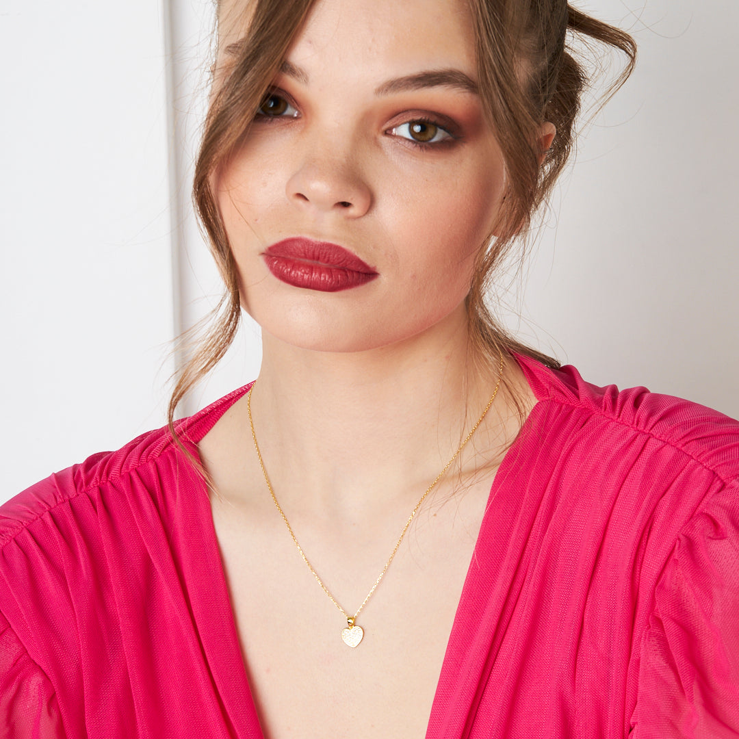 Beyaz Taşlı Minimalist Kolye - 925 GÜMÜŞ