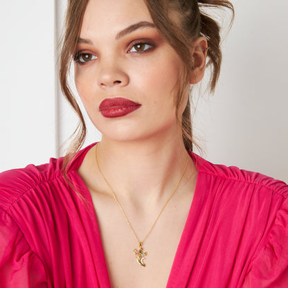 Lale Desenli Kolye - 925 GÜMÜŞ