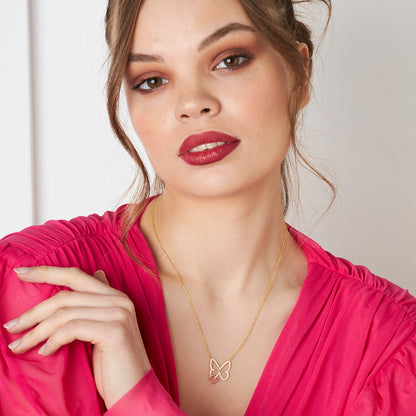 Çift Kelebek Kolye - 925 GÜMÜŞ