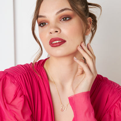 Çift Kelebek Kolye - 925 GÜMÜŞ