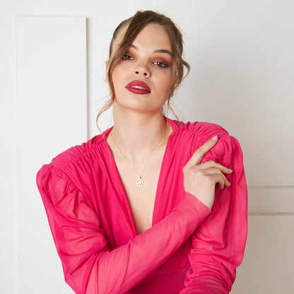 Çiçek Görünümlü Kolye - 925 GÜMÜŞ