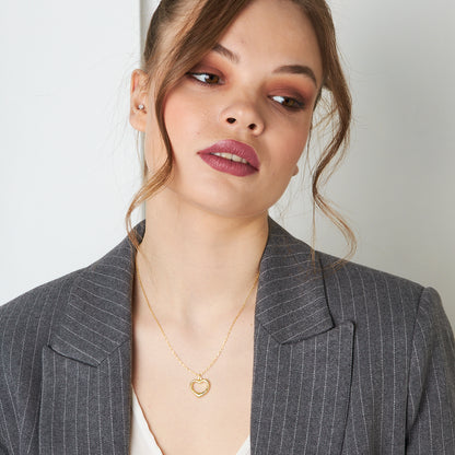 İçi Boş Kalp Kolye - 925 GÜMÜŞ